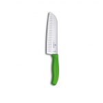 Nůž Victorinox Santoku s vroubky zelený 17 cm